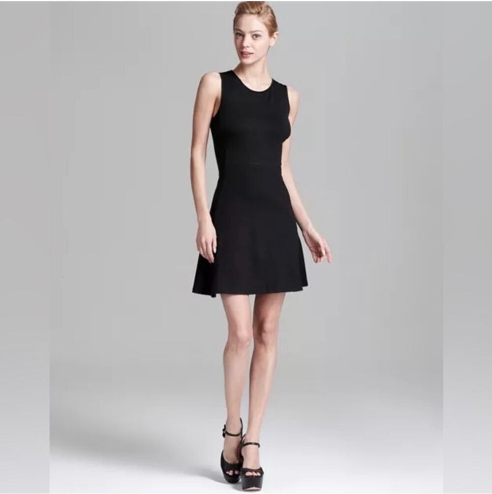 Theory NKAY Classical Fit And Flare Mini Dress Black 8